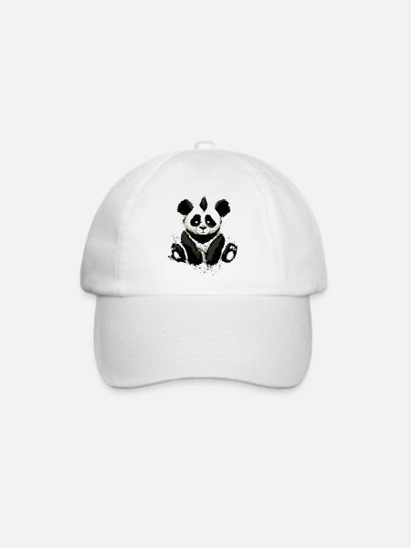 Inked Panda Bear - Baseballkappe - Weiß/Weiß