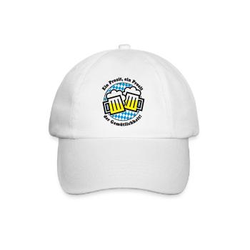 Ein Prosit der Gemütlichkeit! (Bier-Maßkrug) - Baseballkappe - Weiß/Weiß - Vorne