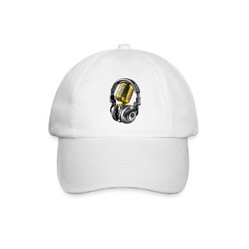 Mikrophon - Baseballkappe - Weiß/Weiß - Vorne