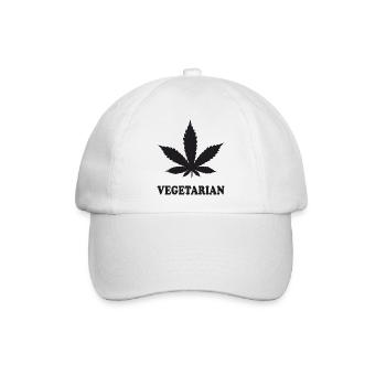 Weed Vegetarian - Baseballkappe - Weiß/Weiß - Vorne