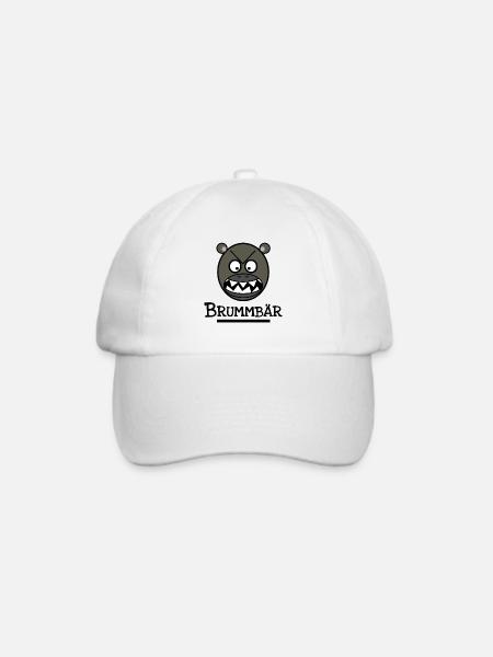 Brummbär - Bären Tshirt Accessoires Geschenkidee - Baseballkappe - Weiß/Weiß