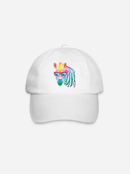 cool Zebra - Baseballkappe - Weiß/Weiß