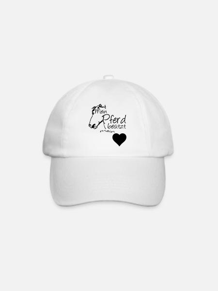 Mein Pferd - Mein Herz Geschenk - Baseballkappe - Weiß/Weiß
