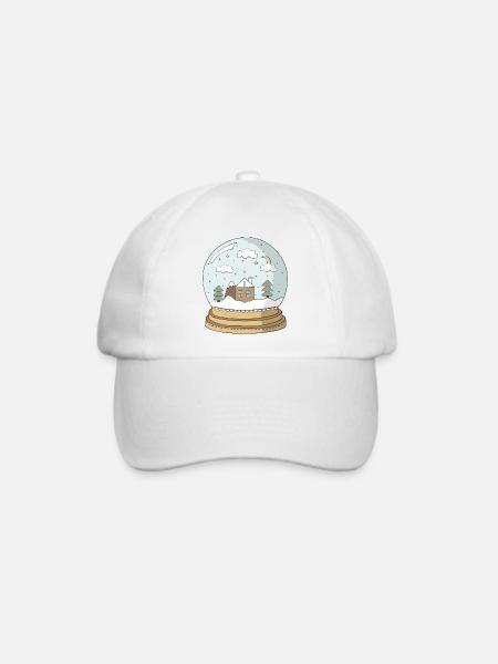 Schneekugel - Baseballkappe - Weiß/Weiß