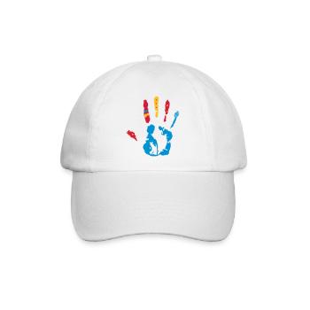 bunter Handabdruck mit verschiedene Formen - Baseballkappe - Weiß/Weiß - Vorne