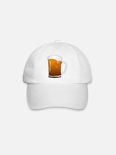 Bierkrug mit Schaum - Baseballkappe - Weiß/Weiß