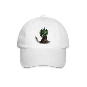 Drachen Leuchtturm von Custom - Baseballkappe - Weiß/Weiß - Vorne