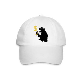 affe sprüht dollarzeichen - Baseballkappe - Weiß/Weiß - Vorne