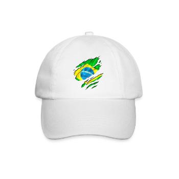 brazilien countries football - Baseballkappe - Weiß/Weiß - Vorne