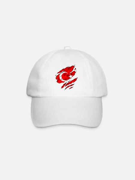 fahne türkei turkey - Baseballkappe - Weiß/Weiß