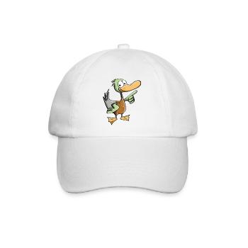 Lustiger Erpel - Ente Comic - Baseballkappe - Weiß/Weiß - Vorne