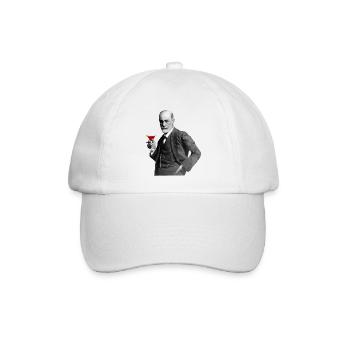 Sigmund Freud mit Cocktail - Baseballkappe - Weiß/Weiß - Vorne