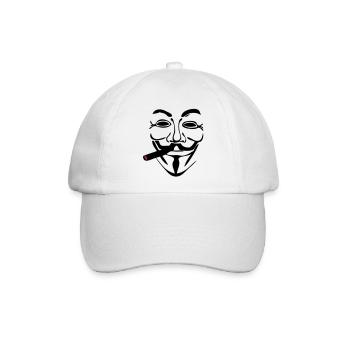 anonymen Maske Maske cigare1 - Baseballkappe - Weiß/Weiß - Vorne