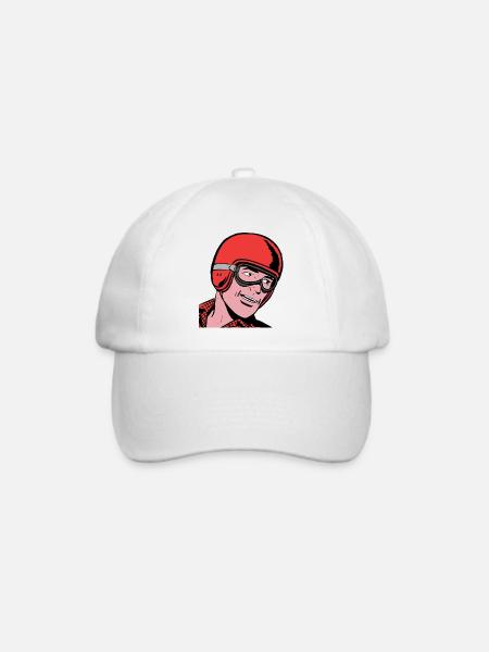 Cooler Motorradfahrer - Baseballkappe - Weiß/Weiß
