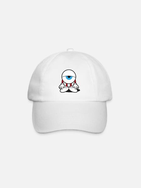 Müde Augen - Baseballkappe - Weiß/Weiß