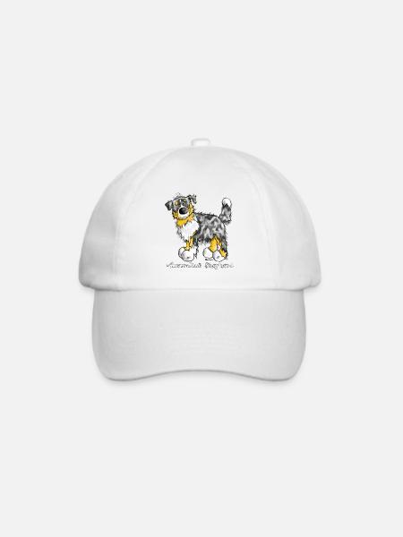 Australian Shepherd – Aussie – Hütehund - Baseballkappe - Weiß/Weiß