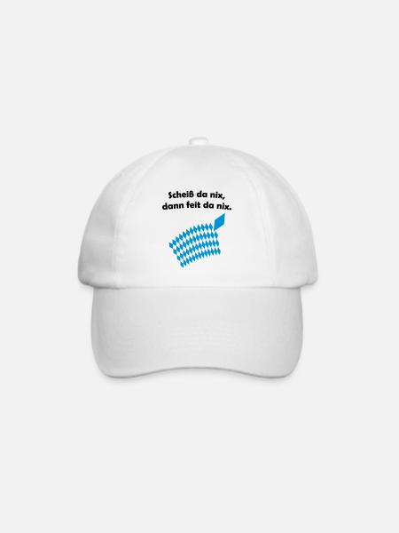 Bayerisches Scheiß da nix Design - Baseballkappe - Weiß/Weiß