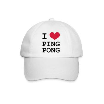 I Love Ping Pong - Baseballkappe - Weiß/Weiß - Vorne
