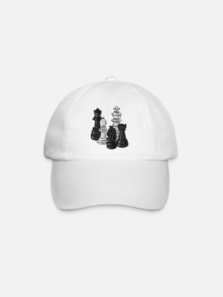 schach figuren sport - Baseballkappe - Weiß/Weiß