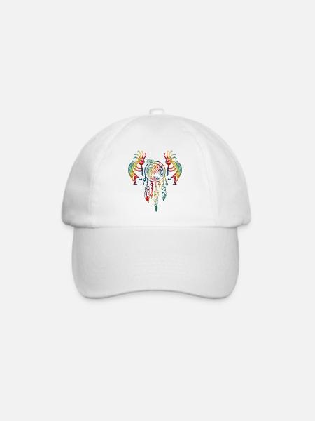 Native American Kokopelli Whale Dreamcatcher 1 - Baseballkappe - Weiß/Weiß