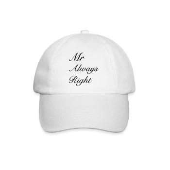Mr Right - Baseballkappe - Weiß/Weiß - Vorne