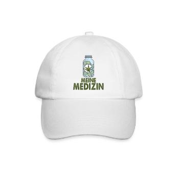 Meine Medizin Cannabis Weed - Baseballkappe - Weiß/Weiß - Vorne