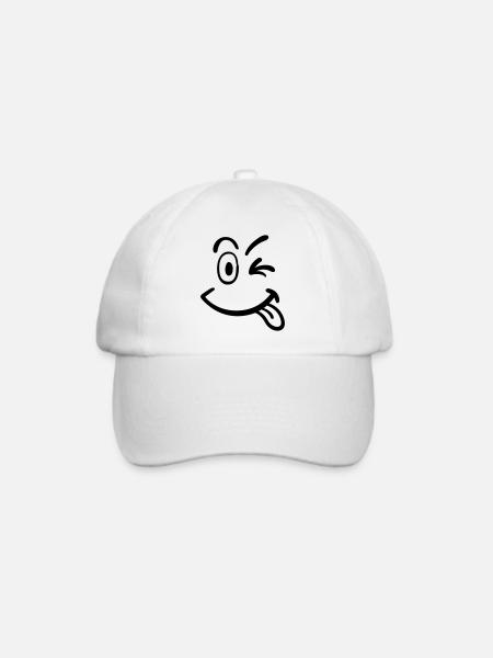 smiley - Baseballkappe - Weiß/Weiß
