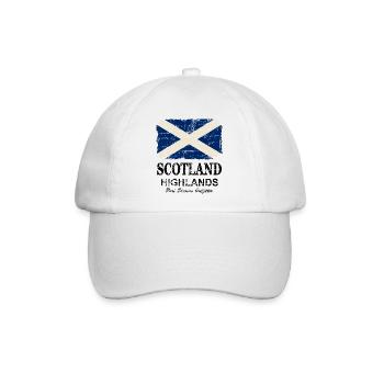 Scotland Flag - Vintage Look - Baseballkappe - Weiß/Weiß - Vorne