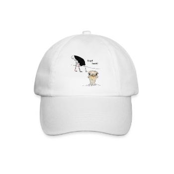 Kopf hoch, Vogel Strauss - Baseballkappe - Weiß/Weiß - Vorne