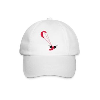 Kitesurfen / Kitesurfer / Kiteboarden / Kitesurf - Baseballkappe - Weiß/Weiß - Vorne