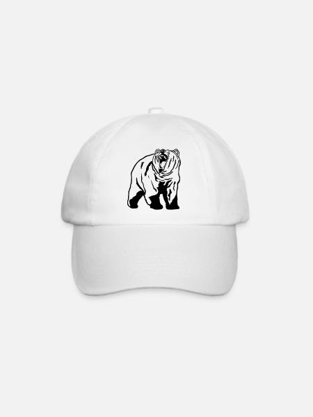 Grizzly - Bear - Bär - Baseballkappe - Weiß/Weiß