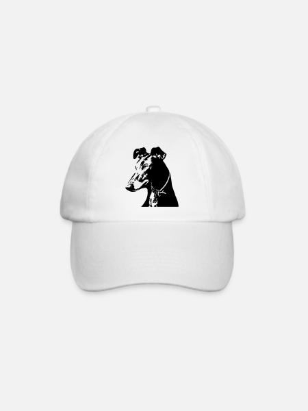 Galgo Kopf - Baseballkappe - Weiß/Weiß