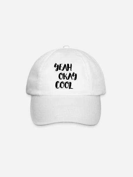 yeah okay cool - Baseballkappe - Weiß/Weiß