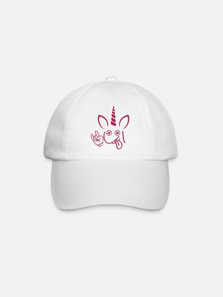 Einhorn party gesicht - Baseballkappe - Weiß/Weiß