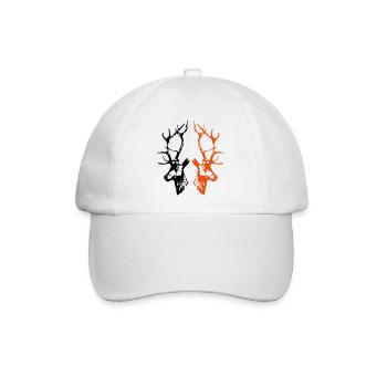 hirsche - Baseballkappe - Weiß/Weiß - Vorne