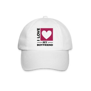 i love my boyfriend - Baseballkappe - Weiß/Weiß - Vorne