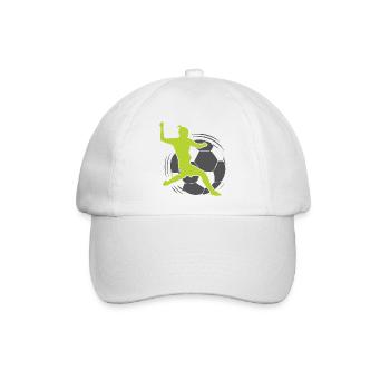Frauenfussball - Fussballerin - Baseballkappe - Weiß/Weiß - Vorne