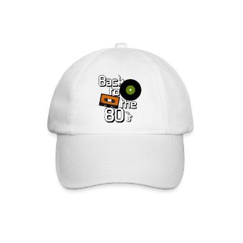 80er Party,Fun Shirt,80er Musik Back ...(25) - Baseballkappe - Weiß/Weiß - Vorne