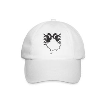 Kosovo - Albaner schwarz - Baseballkappe - Weiß/Weiß - Vorne