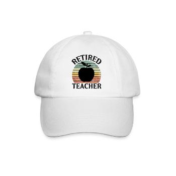 Lehrer Lehrerin Rente Pension Geschenk Ruhestand - Baseballkappe - Weiß/Weiß - Vorne
