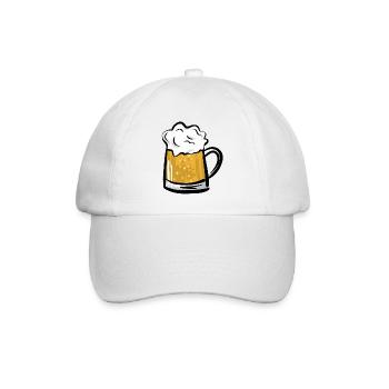 Bierkrug 1 - Baseballkappe - Weiß/Weiß - Vorne