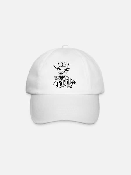 Ich liebe meinen Pitbull - Baseballkappe - Weiß/Weiß