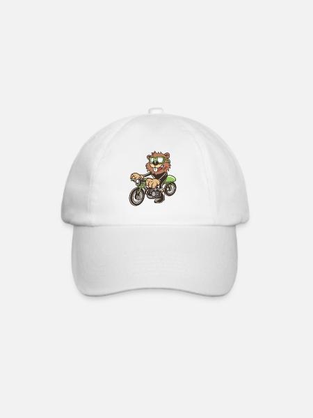 Hamster Motorrad - Baseballkappe - Weiß/Weiß