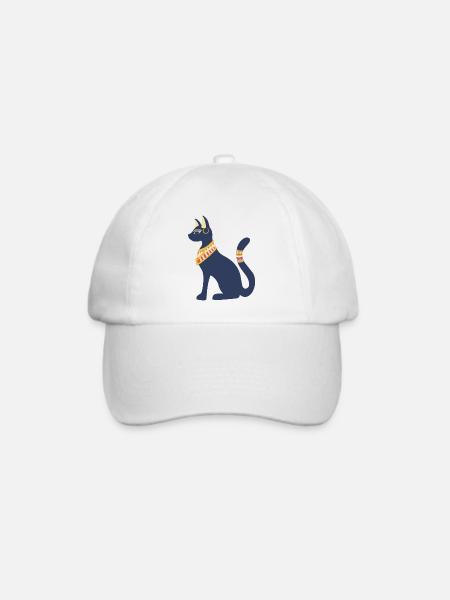 Göttin Bastet - Katze von Ägypten - Baseballkappe - Weiß/Weiß