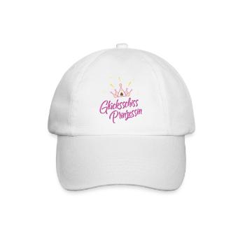 Glücksschiss Prinzessin 1 - Baseballkappe - Weiß/Weiß - Vorne