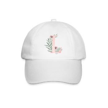 Buchstabe L mit Blumen - Baseballkappe - Weiß/Weiß - Vorne