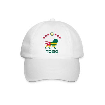 Togo Löwen Flaggen Design / Lome Geschenk Afrika - Baseballkappe - Weiß/Weiß - Vorne