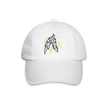 Zusammen gebunden – Spirituelle Federn - Baseballkappe - Weiß/Weiß - Vorne