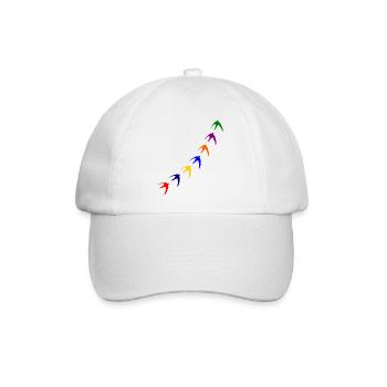 Bunte Vögel - Baseballkappe - Weiß/Weiß - Vorne