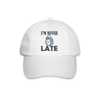 Im never late Wecker - Baseballkappe - Weiß/Weiß - Vorne
